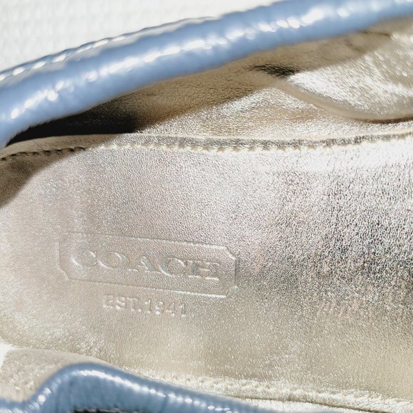 Coach Flats Blue Size 6B Slip On Has C Charm Ballet Feminine Casual Cute City - Picture 3 of 7